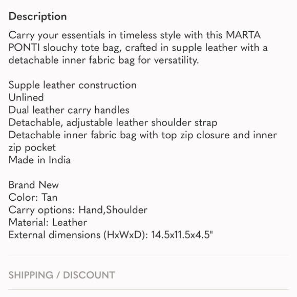 Marta Ponti Brown Leather Tote Bag - Picture 6 of 7